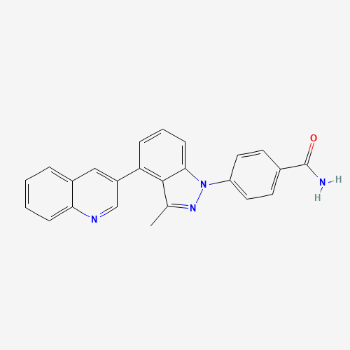 4-(3-methyl-4-quinolin-3-ylindazol-1-yl)benzamide (CAS: 1246306-67-1) - Related Chemical Product