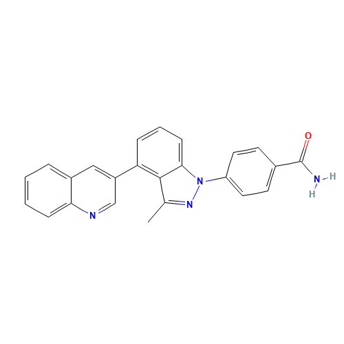 4-(3-methyl-4-quinolin-3-ylindazol-1-yl)benzamide (CAS: 1246306-67-1) - Related Chemical Product