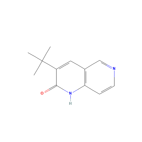 3-tert-butyl-1H-1,6-naphthyridin-2-one (CAS: 951160-77-3) - Chemical Structure and Molecular Formula 