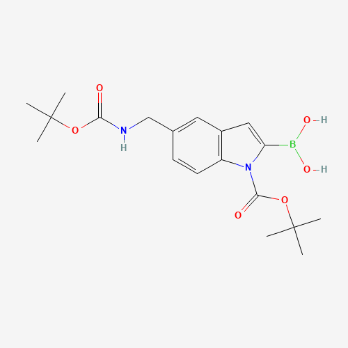 [1-[(2-methylpropan-2-yl)oxycarbonyl]-5-[[(2-methylpropan-2-yl)oxycarbonylamino]methyl]indol-2-yl]boronic acid (CAS: 1137644-45-1) - Related Chemical Product