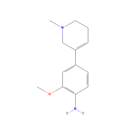 2-methoxy-4-(1-methyl-3,6-dihydro-2H-pyridin-5-yl)aniline (CAS: 1116228-60-4) - Chemical Structure and Molecular Formula 