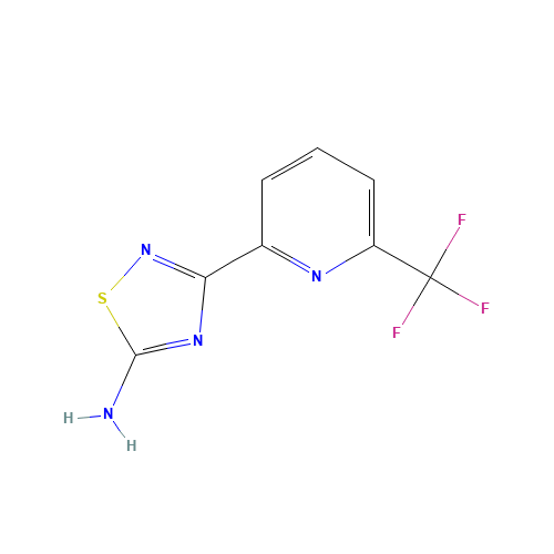 3-[6-(trifluoromethyl)pyridin-2-yl]-1,2,4-thiadiazol-5-amine (CAS: 1179362-68-5) - Chemical Structure and Molecular Formula 