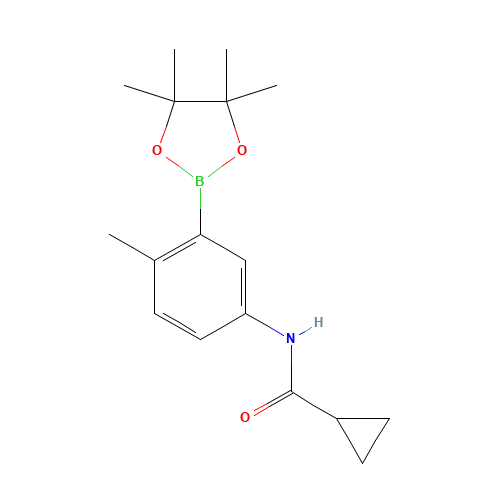 N-[4-methyl-3-(4,4,5,5-tetramethyl-1,3,2-dioxaborolan-2-yl)phenyl]cyclopropanecarboxamide (CAS: 882679-35-8) - Related Chemical Product