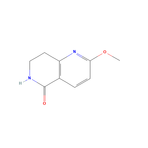 2-methoxy-7,8-dihydro-6H-1,6-naphthyridin-5-one (CAS: 1228600-91-6) - Chemical Structure and Molecular Formula 