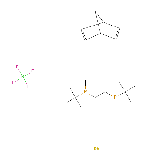 bicyclo[2.2.1]hepta-2,5-diene;tert-butyl-[2-[tert-butyl(methyl)phosphanyl]ethyl]-methylphosphane;rhodium;tetrafluoroborate (CAS: 203000-59-3) - Related Chemical Product