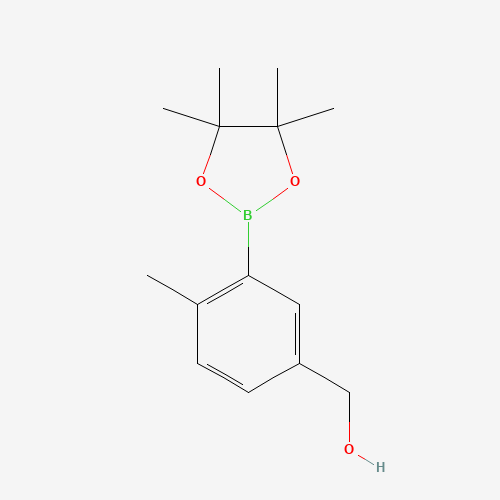 [4-methyl-3-(4,4,5,5-tetramethyl-1,3,2-dioxaborolan-2-yl)phenyl]methanol (CAS: 1400755-04-5) - Chemical Structure and Molecular Formula 