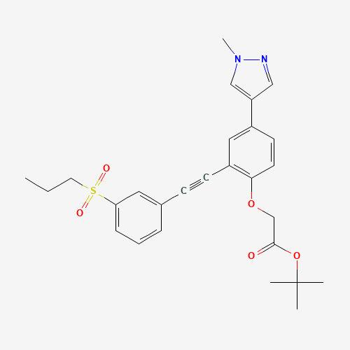 tert-butyl 2-[4-(1-methylpyrazol-4-yl)-2-[2-(3-propylsulfonylphenyl)ethynyl]phenoxy]acetate (CAS: 1240288-39-4) - Related Chemical Product