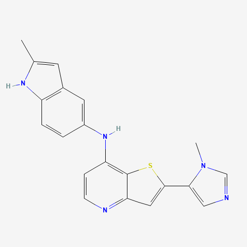 2-(3-methylimidazol-4-yl)-N-(2-methyl-1H-indol-5-yl)thieno[3,2-b]pyridin-7-amine (CAS: 225382-63-8) - Related Chemical Product