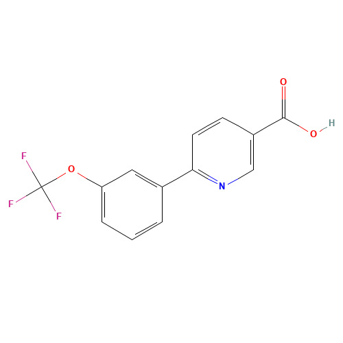 6-[3-(trifluoromethoxy)phenyl]pyridine-3-carboxylic acid (CAS: 197847-91-9) - Chemical Structure and Molecular Formula 