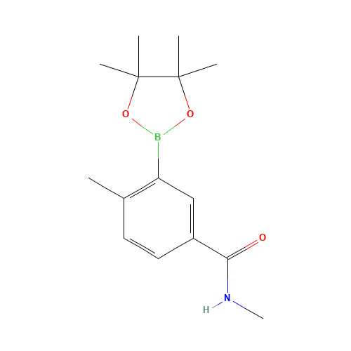 N,4-dimethyl-3-(4,4,5,5-tetramethyl-1,3,2-dioxaborolan-2-yl)benzamide (CAS: 1019918-76-3) - Chemical Structure and Molecular Formula 