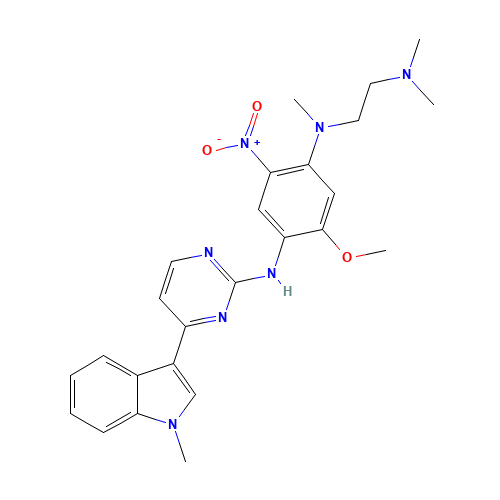 4-N-[2-(dimethylamino)ethyl]-2-methoxy-4-N-methyl-1-N-[4-(1-methylindol-3-yl)pyrimidin-2-yl]-5-nitrobenzene-1,4-diamine (CAS: 1421372-67-9) - Related Chemical Product