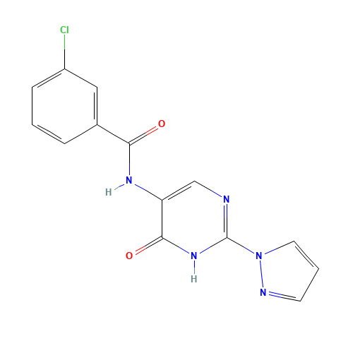 3-chloro-N-(6-oxo-2-pyrazol-1-yl-1H-pyrimidin-5-yl)benzamide (CAS: 1343457-43-1) - Related Chemical Product