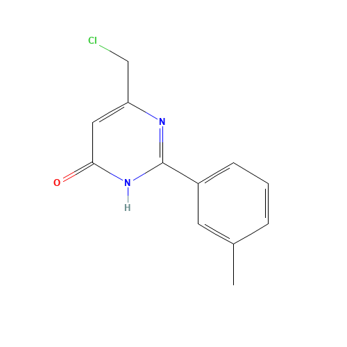 6-(chloromethyl)-2-(3-methylphenyl)-1H-pyrimidin-4-one (CAS: 680214-71-5) - Chemical Structure and Molecular Formula 