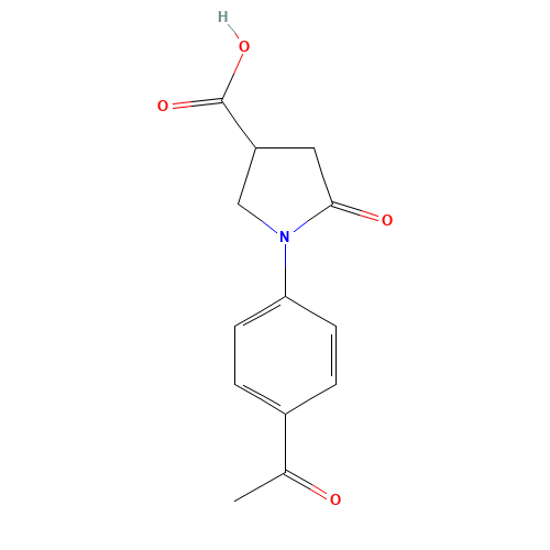 1-(4-acetylphenyl)-5-oxopyrrolidine-3-carboxylic acid (CAS: 100394-11-4) - Chemical Structure and Molecular Formula 