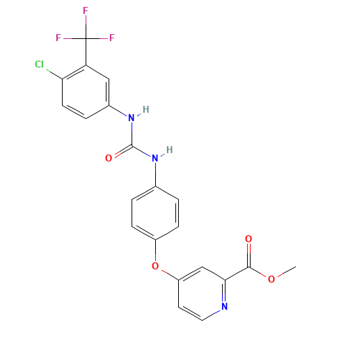 methyl 4-[4-[[4-chloro-3-(trifluoromethyl)phenyl]carbamoylamino]phenoxy]pyridine-2-carboxylate (CAS: 573673-43-5) - Related Chemical Product