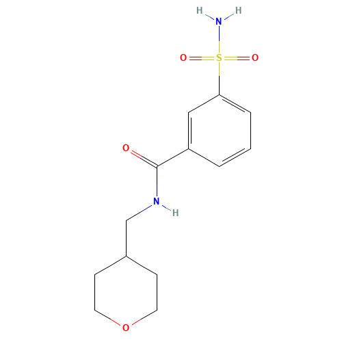 N-(oxan-4-ylmethyl)-3-sulfamoylbenzamide (CAS: 1228873-81-1) - Related Chemical Product