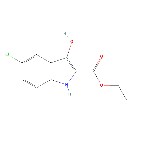ethyl 5-chloro-3-hydroxy-1H-indole-2-carboxylate (CAS: 153501-18-9) - Chemical Structure and Molecular Formula 