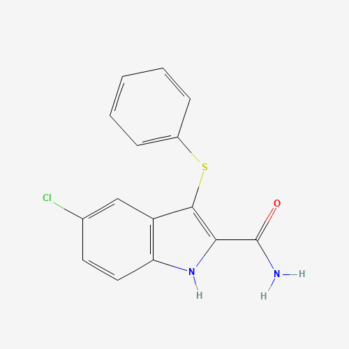 5-chloro-3-phenylsulfanyl-1H-indole-2-carboxamide (CAS: 148473-16-9) - Related Chemical Product