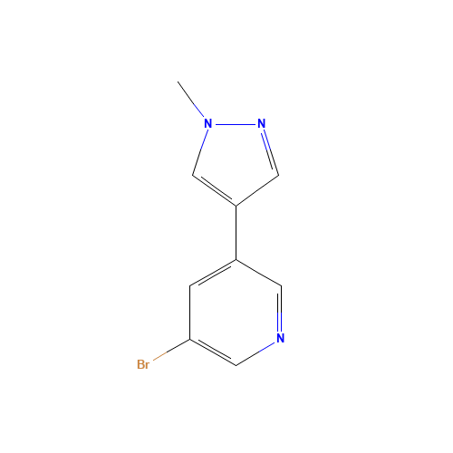 3-bromo-5-(1-methylpyrazol-4-yl)pyridine (CAS: 944718-17-6) - Chemical Structure and Molecular Formula 