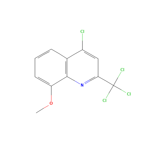 4-chloro-8-methoxy-2-(trichloromethyl)quinoline (CAS: 93599-98-5) - Chemical Structure and Molecular Formula 
