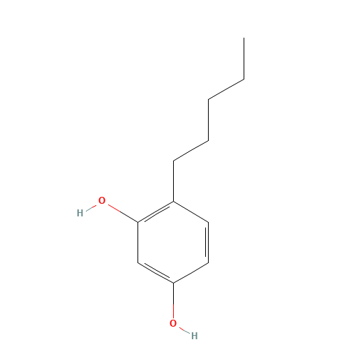 4-pentylbenzene-1,3-diol (CAS: 533-24-4) - Chemical Structure and Molecular Formula 