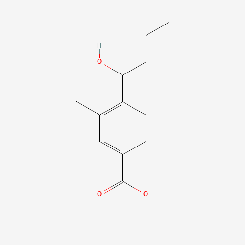 methyl 4-(1-hydroxybutyl)-3-methylbenzoate (CAS: 1393125-72-8) - Chemical Structure and Molecular Formula 