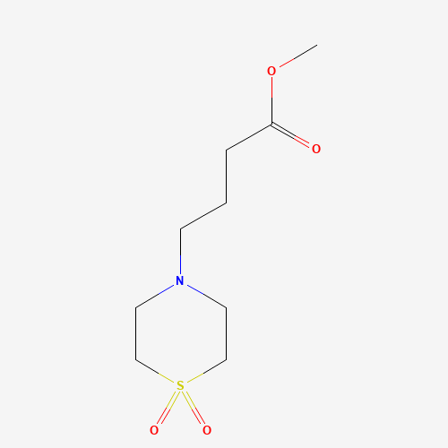 methyl 4-(1,1-dioxo-1,4-thiazinan-4-yl)butanoate (CAS: 1000342-02-8) - Chemical Structure and Molecular Formula 
