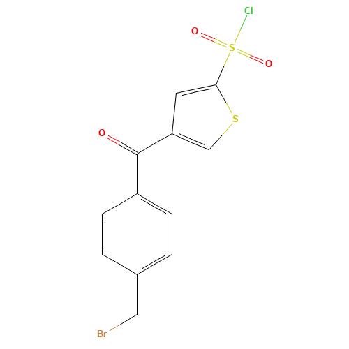 4-[4-(bromomethyl)benzoyl]thiophene-2-sulfonyl chloride (CAS: 118993-68-3) - Chemical Structure and Molecular Formula 