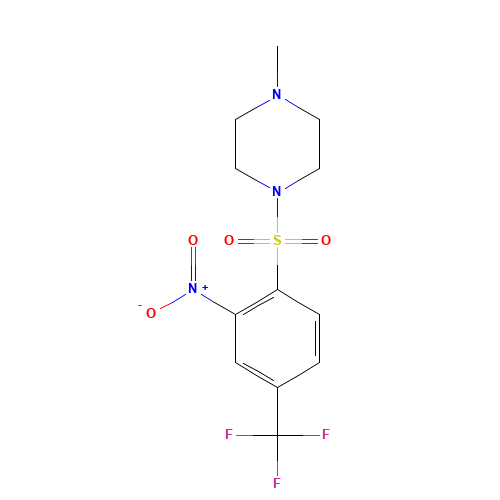 1-methyl-4-[2-nitro-4-(trifluoromethyl)phenyl]sulfonylpiperazine (CAS: 13723-54-1) - Related Chemical Product