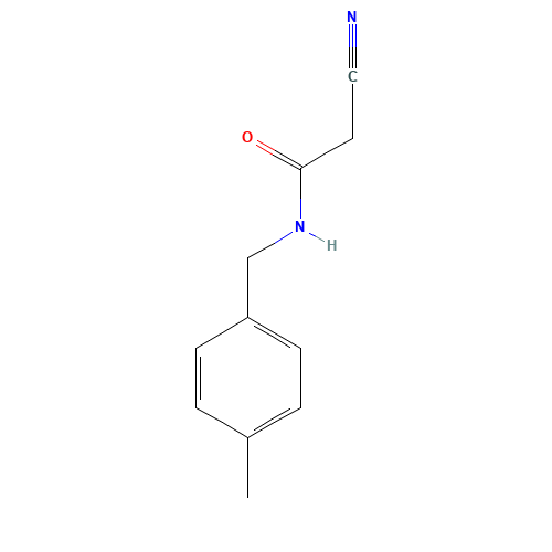 2-cyano-N-[(4-methylphenyl)methyl]acetamide (CAS: 64488-12-6) - Chemical Structure and Molecular Formula 