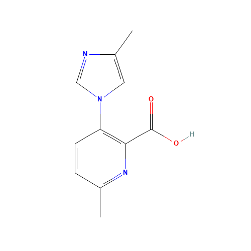 6-methyl-3-(4-methylimidazol-1-yl)pyridine-2-carboxylic acid (CAS: 1228431-34-2) - Chemical Structure and Molecular Formula 
