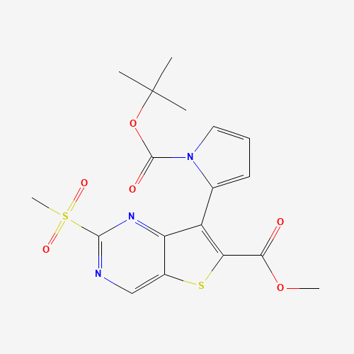 methyl 7-[1-[(2-methylpropan-2-yl)oxycarbonyl]pyrrol-2-yl]-2-methylsulfonylthieno[3,2-d]pyrimidine-6-carboxylate (CAS: 1462950-29-3) - Related Chemical Product