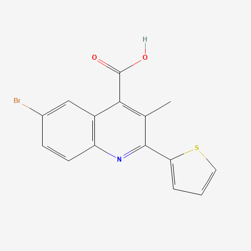 6-bromo-3-methyl-2-thiophen-2-ylquinoline-4-carboxylic acid (CAS: 354537-98-7) - Chemical Structure and Molecular Formula 