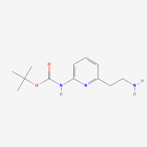 tert-butyl N-[6-(2-aminoethyl)pyridin-2-yl]carbamate (CAS: 400776-37-6) - Chemical Structure and Molecular Formula 