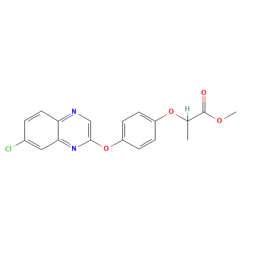 methyl 2-[4-(7-chloroquinoxalin-2-yl)oxyphenoxy]propanoate (CAS: 78104-71-9) - Chemical Structure and Molecular Formula 