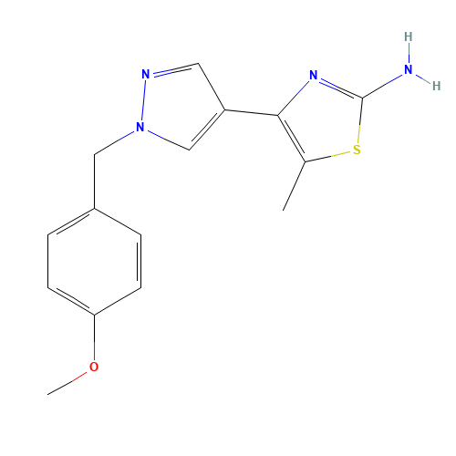 4-[1-[(4-methoxyphenyl)methyl]pyrazol-4-yl]-5-methyl-1,3-thiazol-2-amine (CAS: 1235313-79-7) - Related Chemical Product