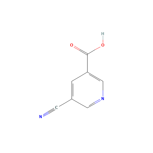 5-cyanopyridine-3-carboxylic acid (CAS: 887579-62-6) - Chemical Structure and Molecular Formula 