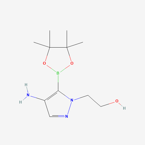 2-[4-amino-5-(4,4,5,5-tetramethyl-1,3,2-dioxaborolan-2-yl)pyrazol-1-yl]ethanol (CAS: 948593-47-3) - Chemical Structure and Molecular Formula 