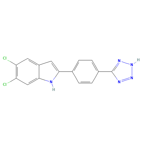 5,6-dichloro-2-[4-(2H-tetrazol-5-yl)phenyl]-1H-indole (CAS: 835595-09-0) - Related Chemical Product