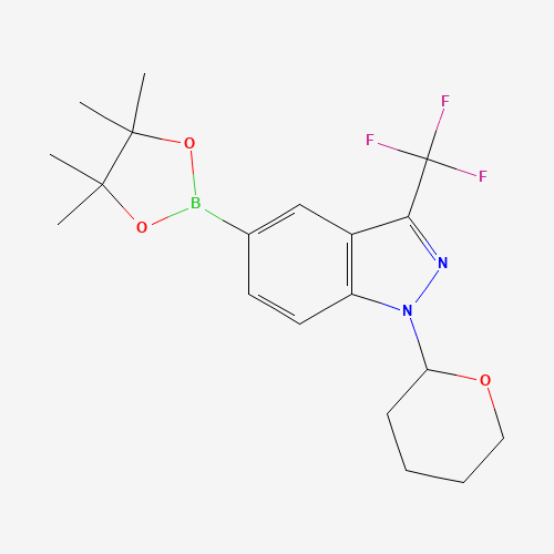 1-(oxan-2-yl)-5-(4,4,5,5-tetramethyl-1,3,2-dioxaborolan-2-yl)-3-(trifluoromethyl)indazole (CAS: 1428558-23-9) - Related Chemical Product