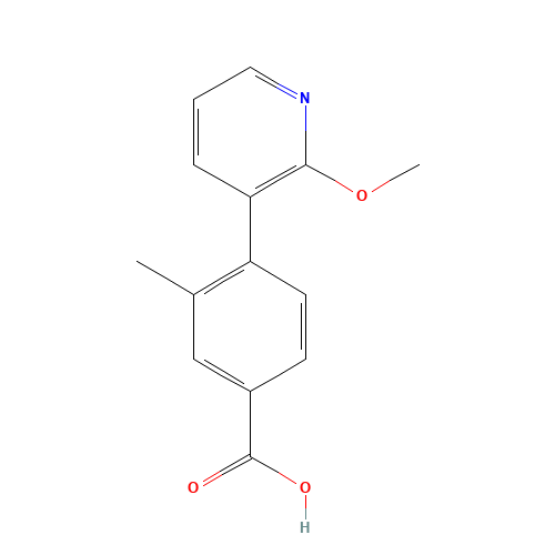 4-(2-methoxypyridin-3-yl)-3-methylbenzoic acid (CAS: 1141473-75-7) - Chemical Structure and Molecular Formula 