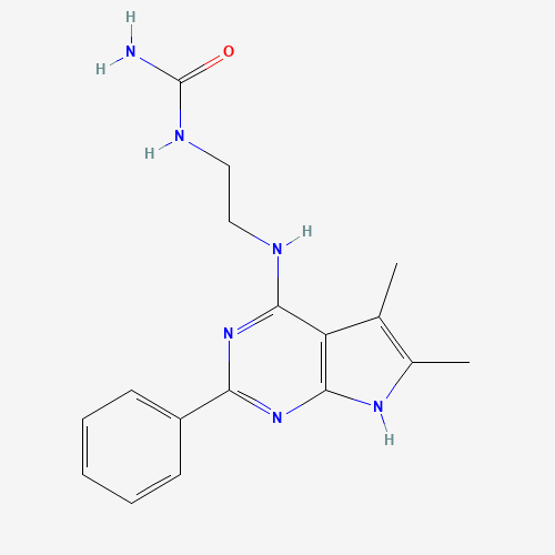2-[(5,6-dimethyl-2-phenyl-7H-pyrrolo[2,3-d]pyrimidin-4-yl)amino]ethylurea (CAS: 251946-36-8) - Related Chemical Product