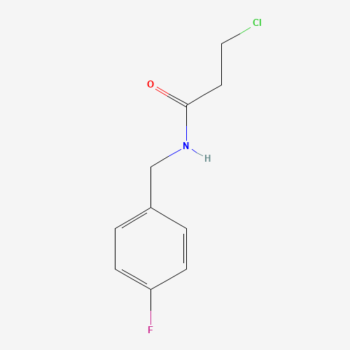 3-chloro-N-[(4-fluorophenyl)methyl]propanamide (CAS: 544440-95-1) - Chemical Structure and Molecular Formula 