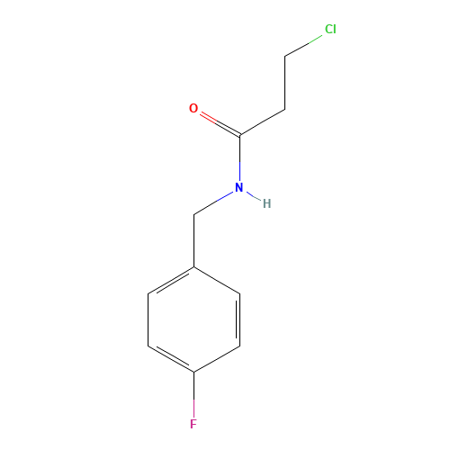 3-chloro-N-[(4-fluorophenyl)methyl]propanamide (CAS: 544440-95-1) - Chemical Structure and Molecular Formula 