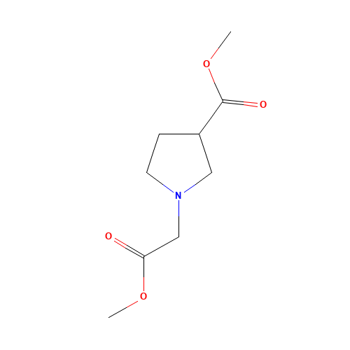 methyl 1-(2-methoxy-2-oxoethyl)pyrrolidine-3-carboxylate (CAS: 121564-87-2) - Chemical Structure and Molecular Formula 