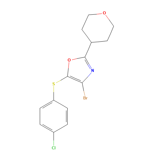 4-bromo-5-(4-chlorophenyl)sulfanyl-2-(oxan-4-yl)-1,3-oxazole (CAS: 1338918-34-5) - Related Chemical Product