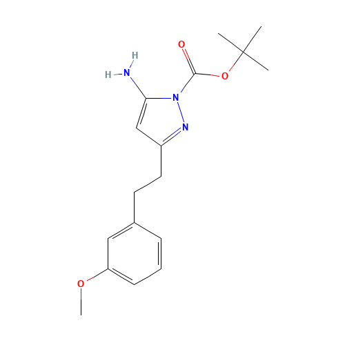 tert-butyl 5-amino-3-[2-(3-methoxyphenyl)ethyl]pyrazole-1-carboxylate (CAS: 1035270-75-7) - Chemical Structure and Molecular Formula 