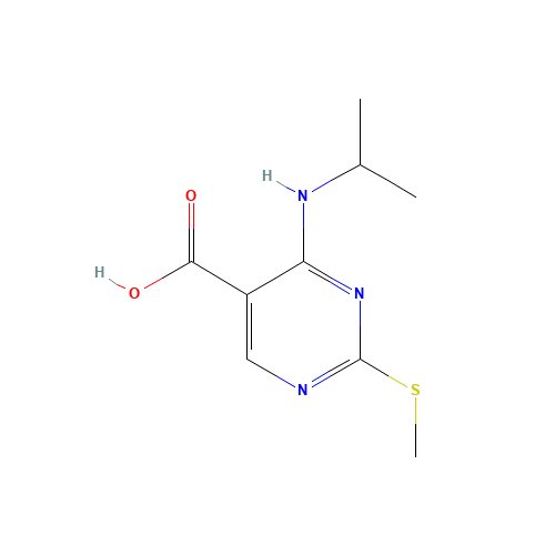 2-methylsulfanyl-4-(propan-2-ylamino)pyrimidine-5-carboxylic acid (CAS: 76360-88-8) - Related Chemical Product