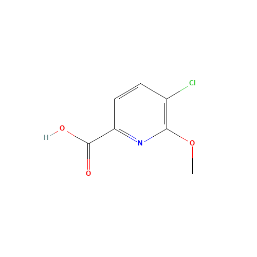5-chloro-6-methoxypyridine-2-carboxylic acid (CAS: 1214373-91-7) - Chemical Structure and Molecular Formula 
