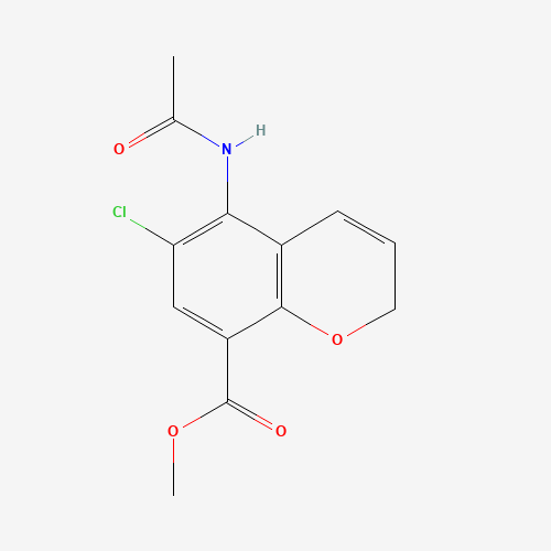 methyl 5-acetamido-6-chloro-2H-chromene-8-carboxylate (CAS: 132976-75-1) - Chemical Structure and Molecular Formula 